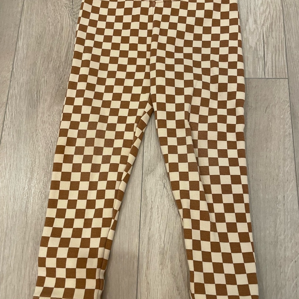 GAP Brown and Cream Checkered Leggings